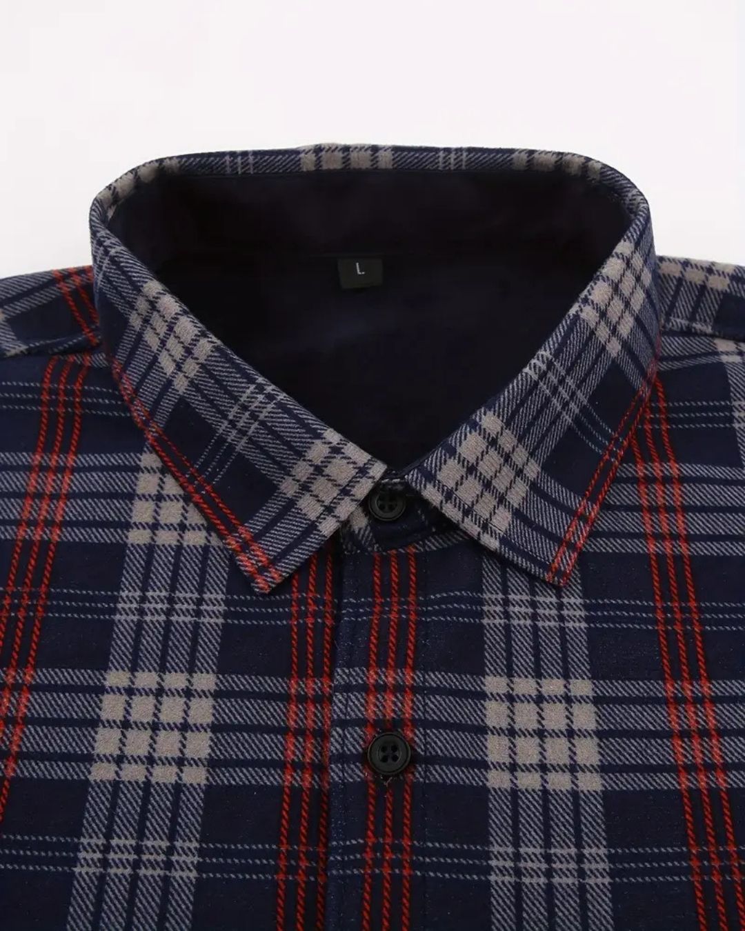 Cozy Plaid Flannel Shirt – Fleece-Lined Long Sleeve Button-Up