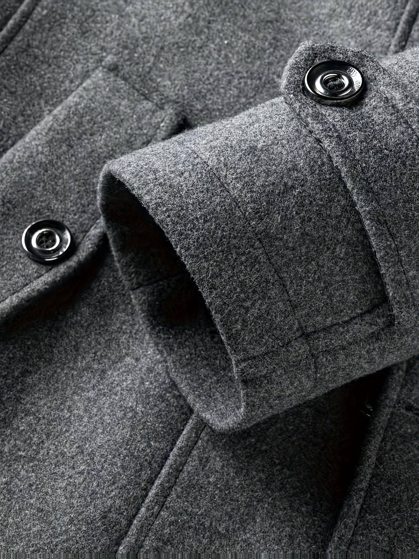 Men’s Slim Fit Tweed Coat – Double-Breasted Lapel Long Sleeve Outerwear