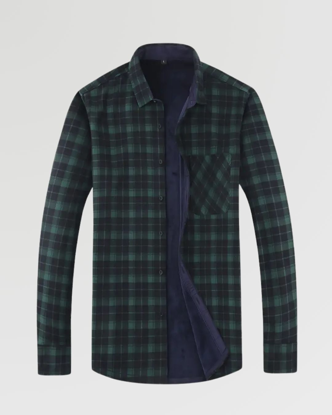 Cozy Plaid Flannel Shirt – Fleece-Lined Long Sleeve Button-Up