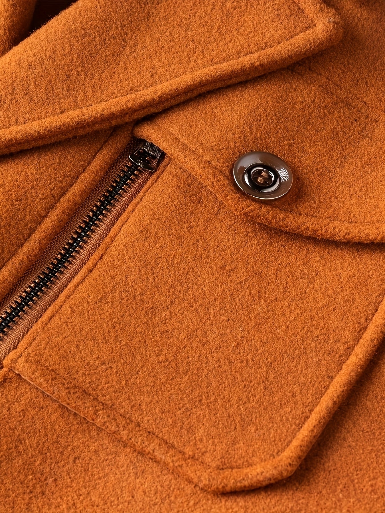 Men’s Slim Fit Tweed Coat – Double-Breasted Lapel Long Sleeve Outerwear