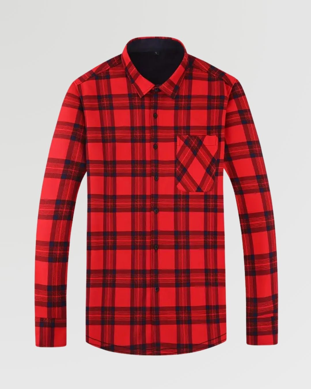 Cozy Plaid Flannel Shirt – Fleece-Lined Long Sleeve Button-Up