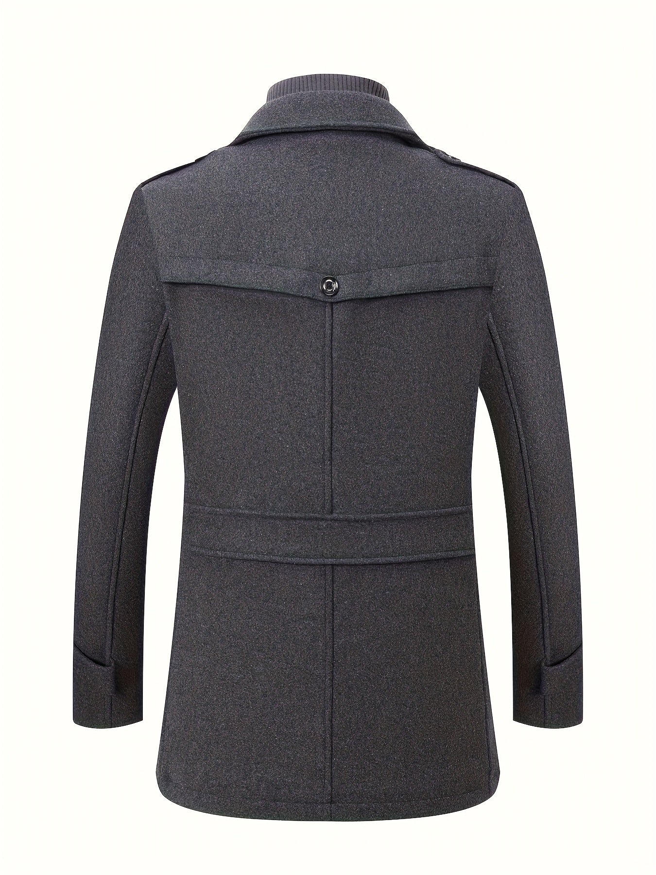 Men’s Slim Fit Tweed Coat – Double-Breasted Lapel Long Sleeve Outerwear