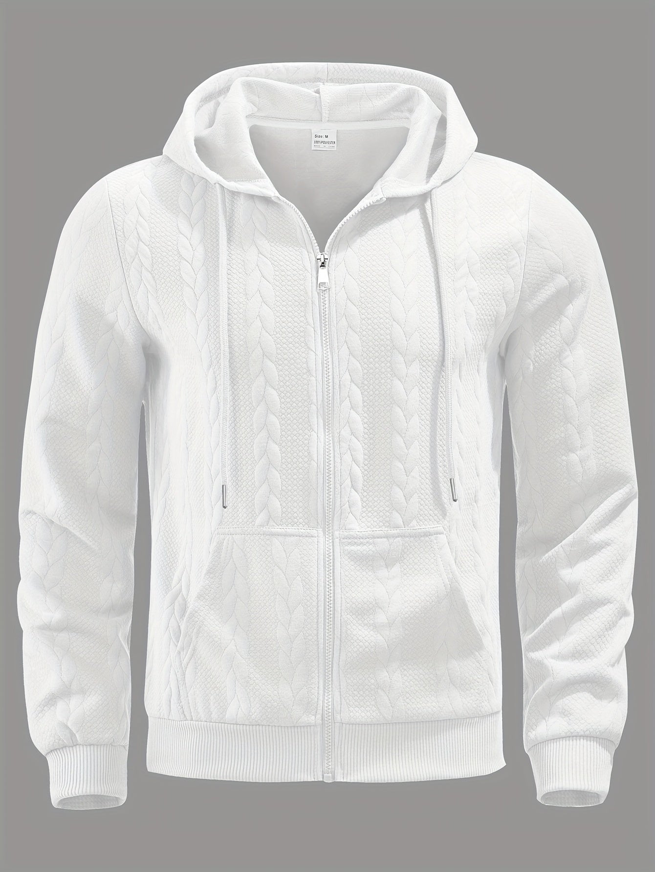 Stylish Zip-Up Hoodie – Casual Knit Long Sleeve Hoodie for Spring & Fall