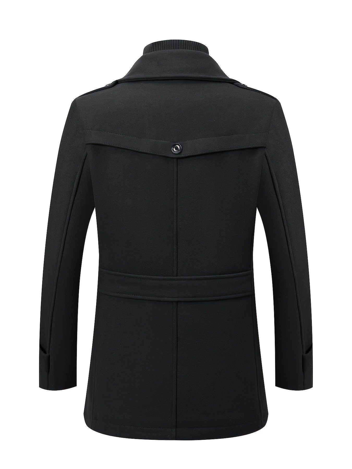 Men’s Slim Fit Tweed Coat – Double-Breasted Lapel Long Sleeve Outerwear