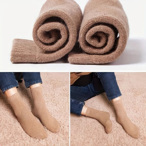 6 Pairs Men’s Winter Velvet Socks – Ultra-Thick Fleece-Lined Warm Mid-Calf