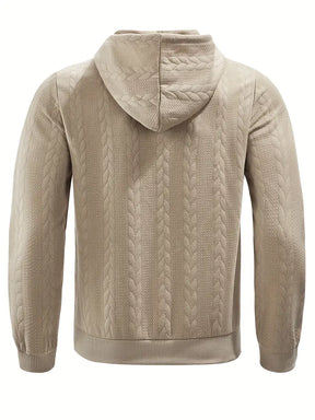 Stylish Zip-Up Hoodie – Casual Knit Long Sleeve Hoodie for Spring & Fall