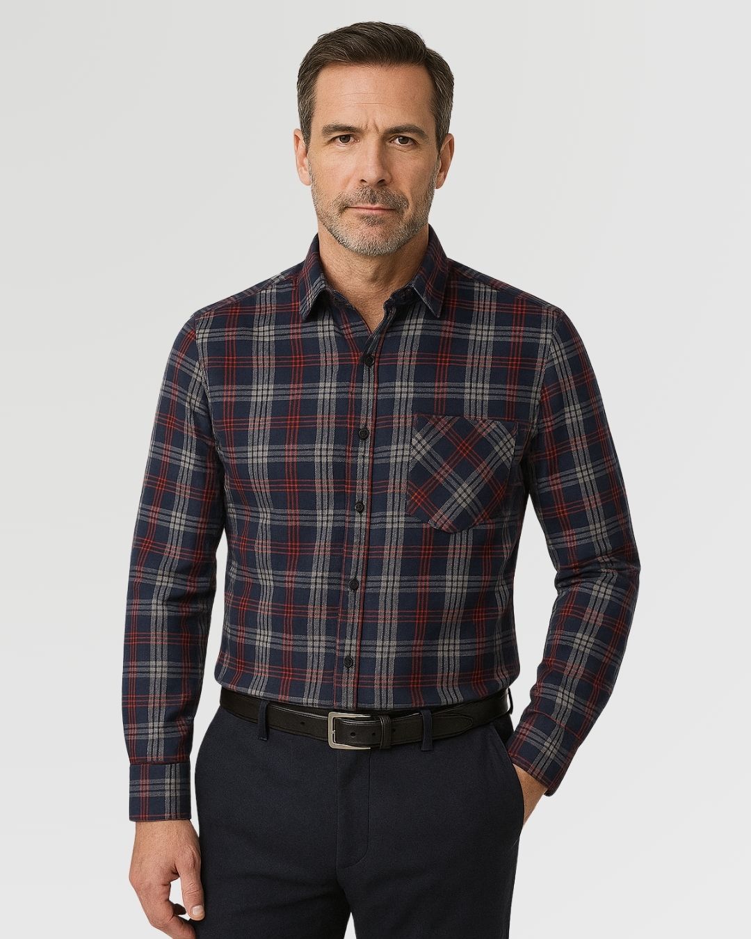 Cozy Plaid Flannel Shirt – Fleece-Lined Long Sleeve Button-Up