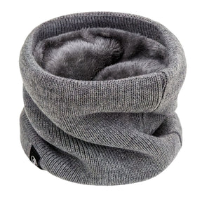 Stretchable Velvet-Lined Scarf Warmer – Unisex Knitted Neck Warmer for Winter