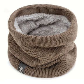Stretchable Velvet-Lined Scarf Warmer – Unisex Knitted Neck Warmer for Winter