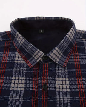 Cozy Plaid Flannel Shirt – Fleece-Lined Long Sleeve Button-Up
