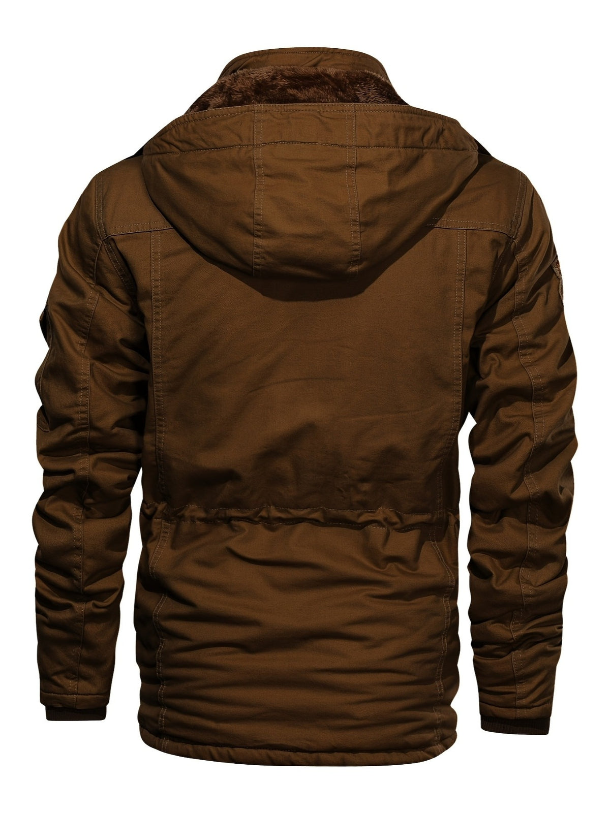 Heavy-Duty Hooded Work Jacket – Full-Zip Winter Outdoor Coat with Utility Pockets