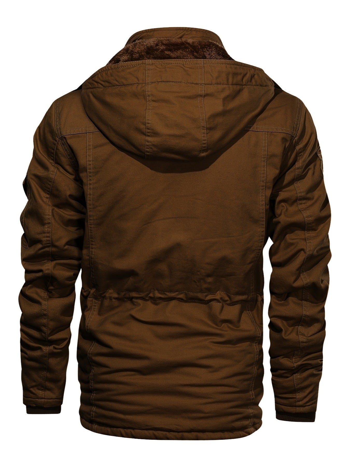 Heavy-Duty Hooded Work Jacket – Full-Zip Winter Outdoor Coat with Utility Pockets