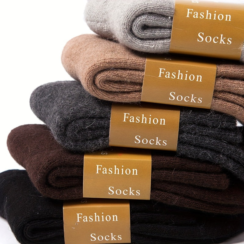 6 Pairs Men’s Winter Velvet Socks – Ultra-Thick Fleece-Lined Warm Mid-Calf