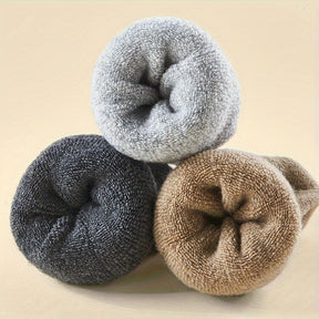 6 Pairs Men’s Winter Velvet Socks – Ultra-Thick Fleece-Lined Warm Mid-Calf
