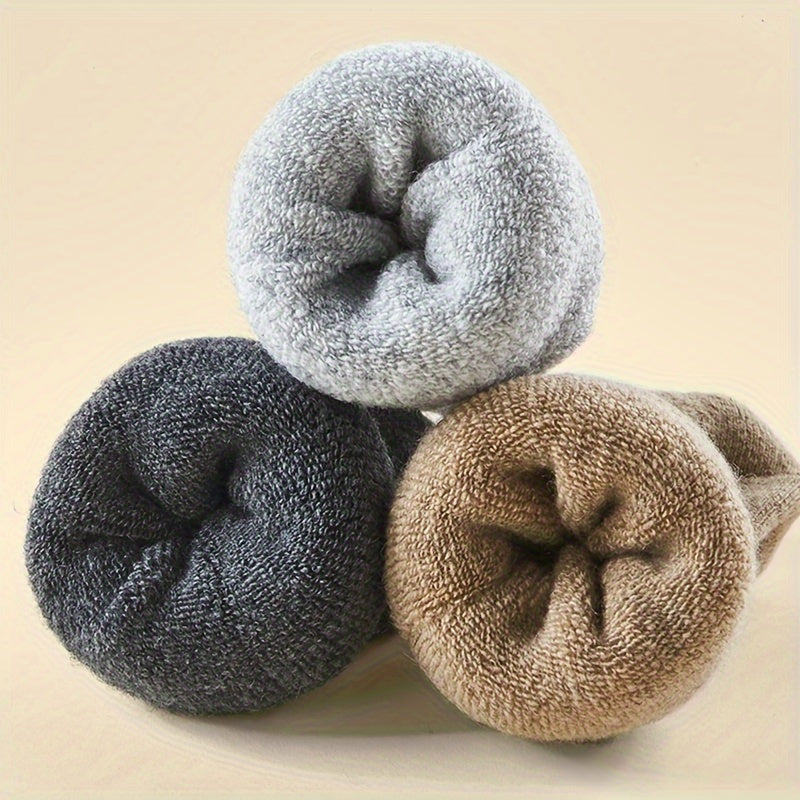 6 Pairs Men’s Winter Velvet Socks – Ultra-Thick Fleece-Lined Warm Mid-Calf