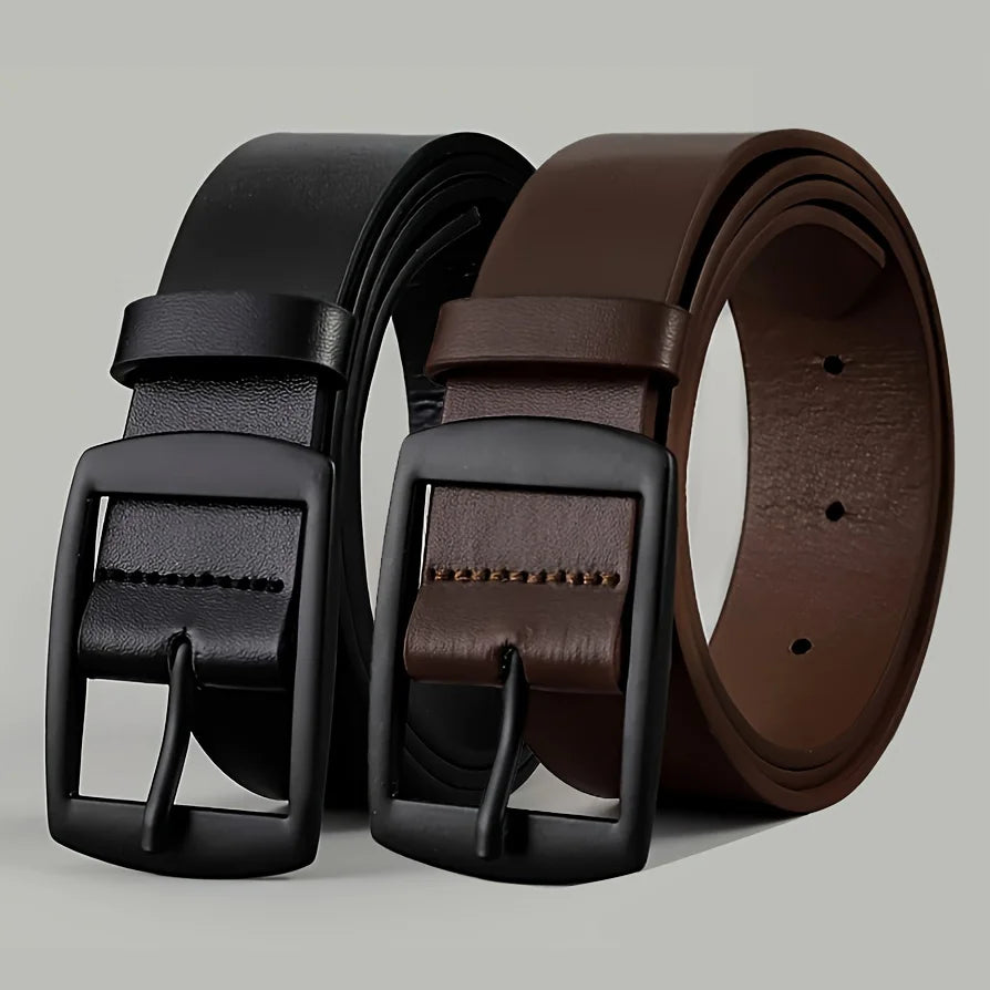Designer Men’s Belt with Metal Buckle