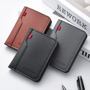 Ultra-Thin PU Leather Card Holder – Mini Vertical Slim Wallet