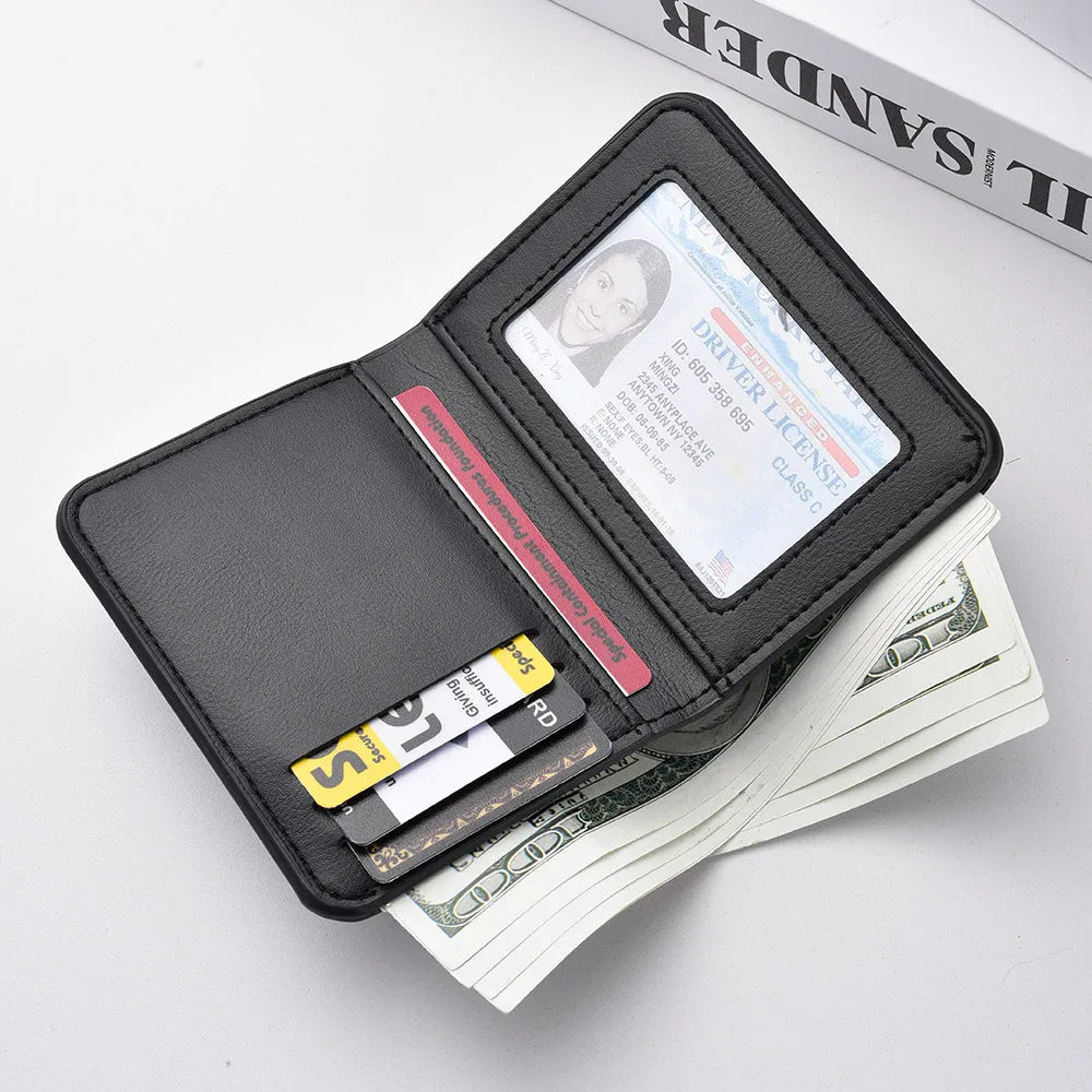 Ultra-Thin PU Leather Card Holder – Mini Vertical Slim Wallet