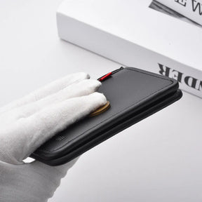 Ultra-Thin PU Leather Card Holder – Mini Vertical Slim Wallet
