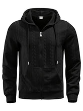 Stylish Zip-Up Hoodie – Casual Knit Long Sleeve Hoodie for Spring & Fall