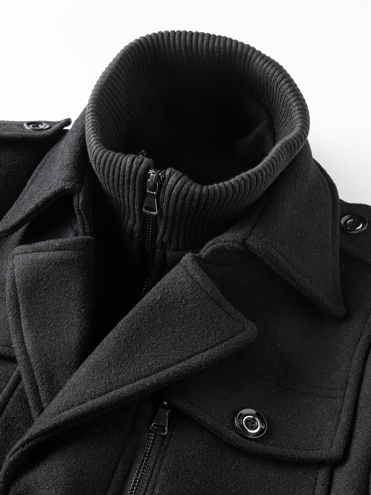 Men’s Slim Fit Tweed Coat – Double-Breasted Lapel Long Sleeve Outerwear